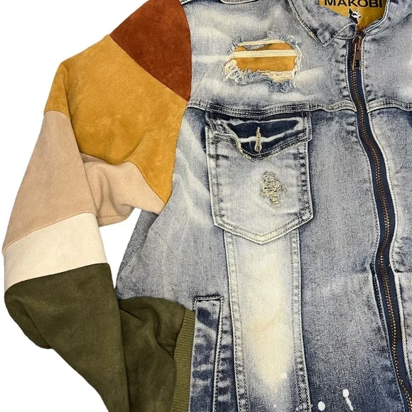 Makobi Jean Jacket With Suede Arms - Picture 2 of 11